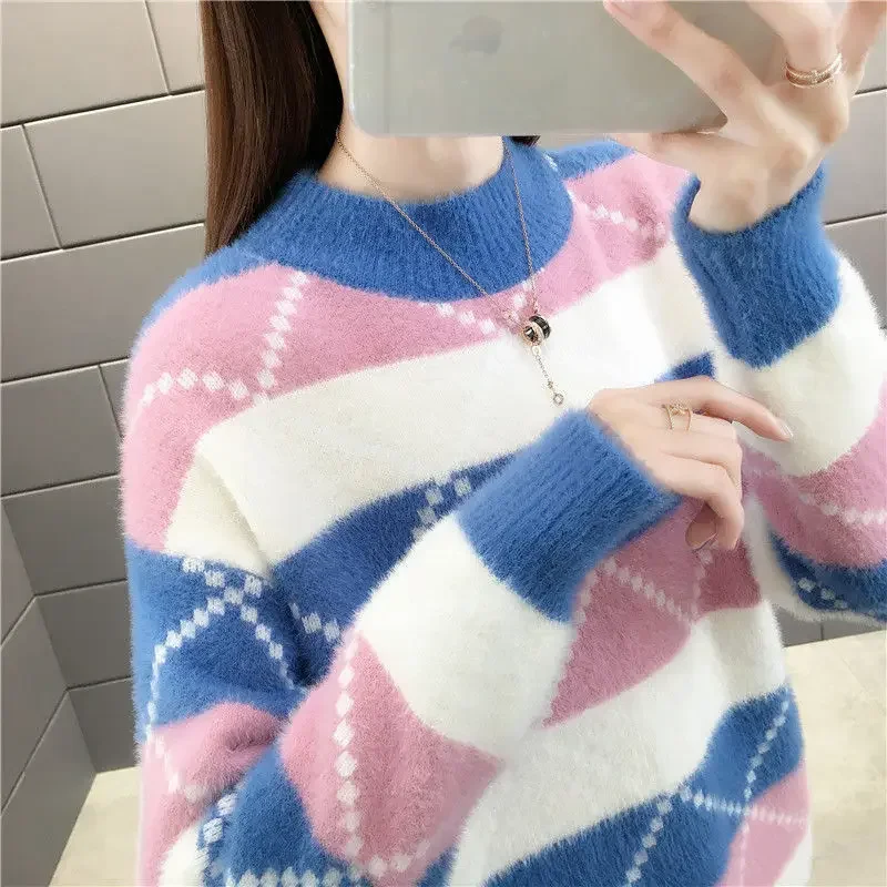 Women's Knitted Sweater Oversize Female Long Sleeve Loose Pullover Jumper Ladies Winter Warm Sweaters Pullover Jumper Tops G216
Women's Knitted Sweater Oversize Female Long Sleeve Loose Pullover Jumper Ladies Winter Warm Sweaters Pullover Jumper Tops G216