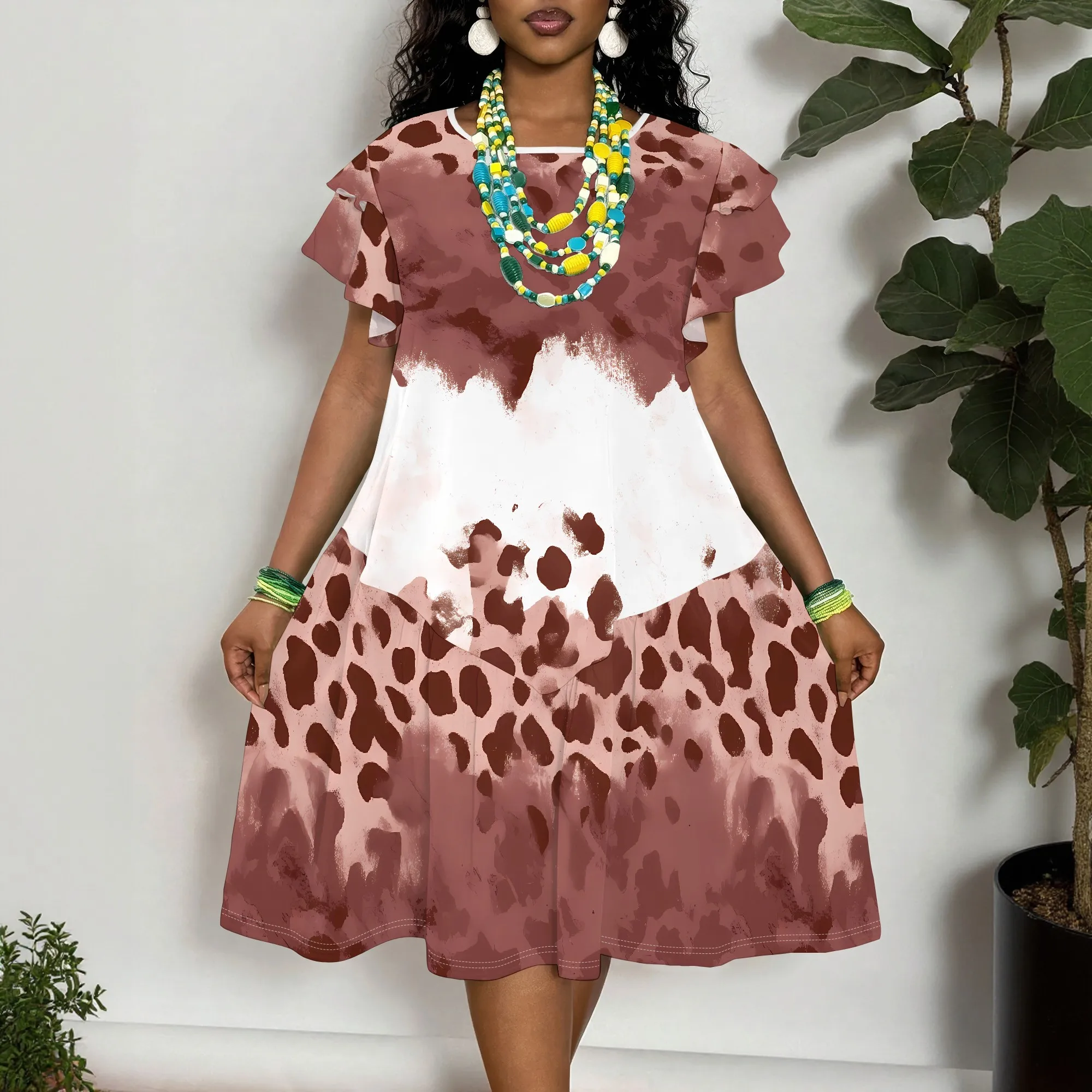Women's Plus Size Leopard Print Dress Short Sleeve A-Line Casual Summer Dress
Women's Plus Size Leopard Print Dress Short Sleeve A-Line Casual Summer Dress