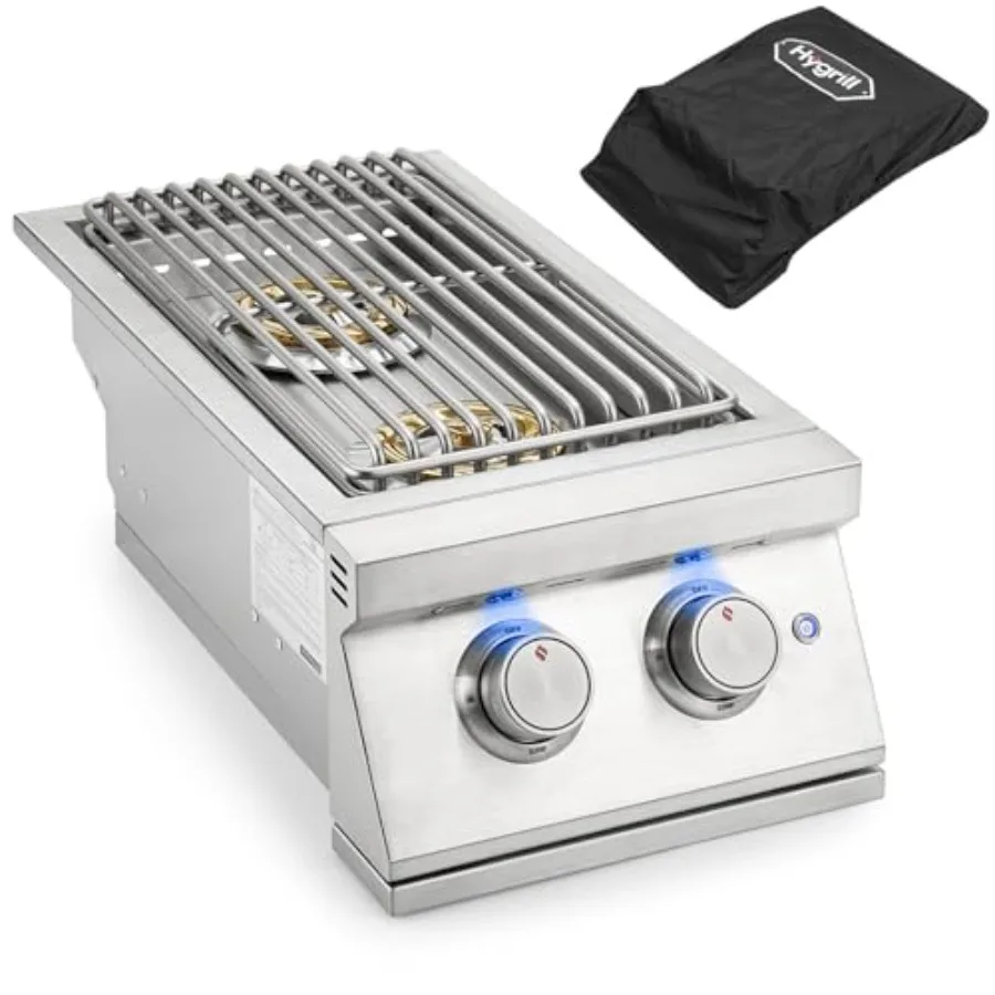 Hygrill 24000BTU Liquid Propane Double Side Burner Built-In Stainless Steel Outdoor Kitchen Side Burners for BBQ Grill Island B
Hygrill 24000BTU Liquid Propane Double Side Burner Built-In Stainless Steel Outdoor Kitchen Side Burners for BBQ Grill Island B