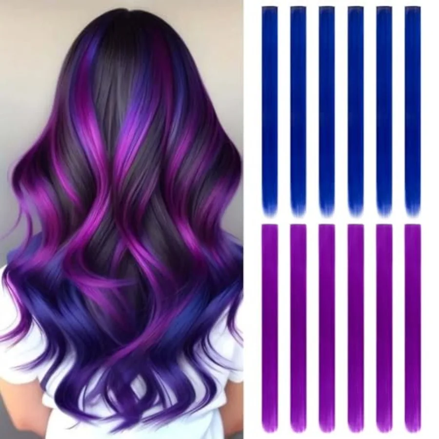 20 Inch Party Hair Extensions for Girls: Straight Synthetic Rainbow Clip-Ins in Vibrant Colors, 12Pcs Set
20 Inch Party Hair Extensions for Girls: Straight Synthetic Rainbow Clip-Ins in Vibrant Colors, 12Pcs Set