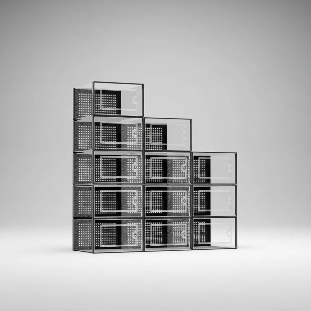 Большие прозрачные пластиковые органайзеры для обуви, 12 шт. штабелируемых передних контейнеров с крышками для прихожей в шкафу
Большие прозрачные пластиковые органайзеры для обуви, 12 шт. штабелируемых передних контейнеров с крышками для прихожей в шкафу