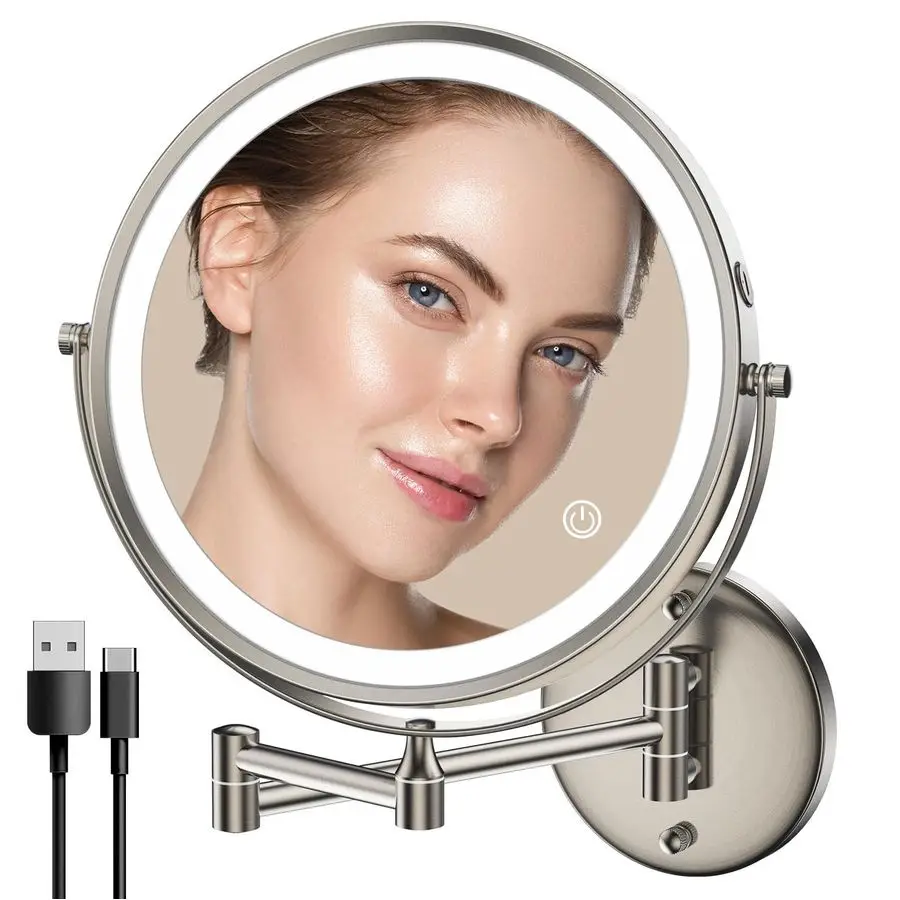 9 Wall Mounted Lighted Makeup Mirror, Large Double Sided 1X 10X Magnifying Mirror, 3 Color LED Vanity Mirror, Touch Dimmable 36
9 Wall Mounted Lighted Makeup Mirror, Large Double Sided 1X 10X Magnifying Mirror, 3 Color LED Vanity Mirror, Touch Dimmable 36