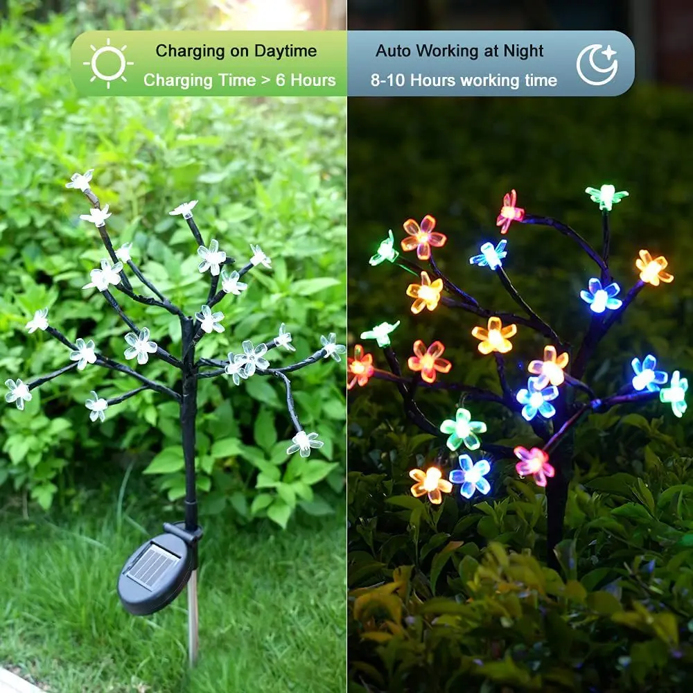 Solar Garden Decorative Cherry Blossom Tree Light Outdoor Two Mode Fairy Landscape Flower for Vegetable Yard Backyard Christmas
Solar Garden Decorative Cherry Blossom Tree Light Outdoor Two Mode Fairy Landscape Flower for Vegetable Yard Backyard Christmas