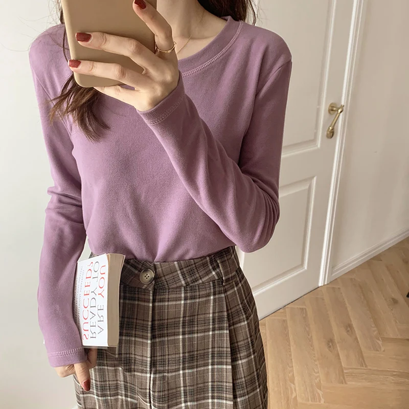 2024 Autumn Winter Clothes Women New Round Neck Tops Tees Female Plus Velvet Velvet T Shirt Ladies Long Sleeve T-shirts H388
2024 Autumn Winter Clothes Women New Round Neck Tops Tees Female Plus Velvet Velvet T Shirt Ladies Long Sleeve T-shirts H388