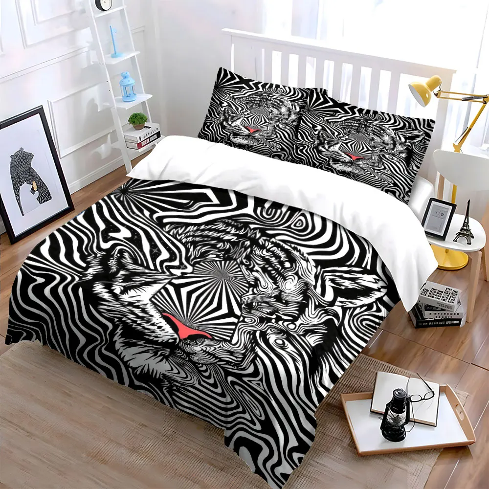 "Abstract Lion Art Home Decor" Bedding Set with 1 Duvet Cover 2 Pillowcases Single Double King Queen, Gift
"Abstract Lion Art Home Decor" Bedding Set with 1 Duvet Cover 2 Pillowcases Single Double King Queen, Gift