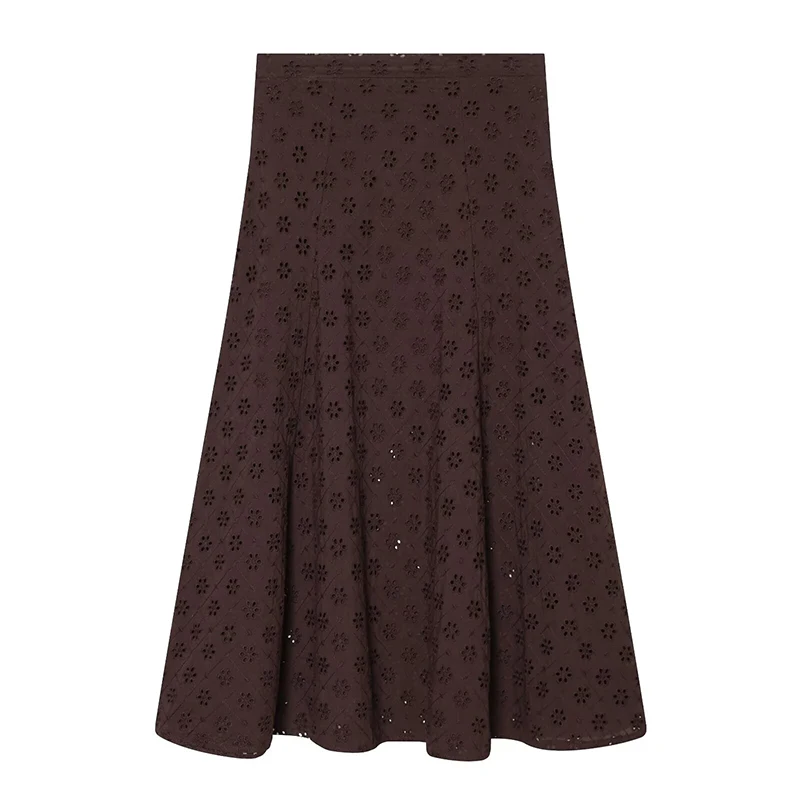 YENKYE New 2026 Women Brown Hollow Out Embroidery Midi Skirt Casual High Waist A-line Holiday Summer Skirts faldas mujer
YENKYE New 2026 Women Brown Hollow Out Embroidery Midi Skirt Casual High Waist A-line Holiday Summer Skirts faldas mujer