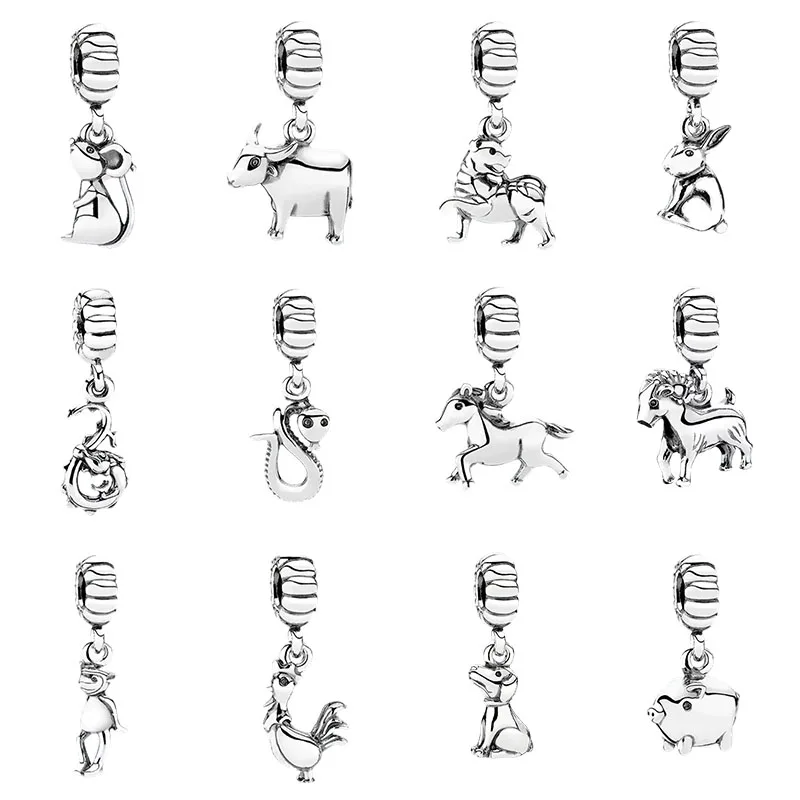 The Twelve Chinese Zodiac Signs Charm Beads Pendant fit Original Snake Silver Bracelet Necklace Beads for Diy Jewelry Women Gift
The Twelve Chinese Zodiac Signs Charm Beads Pendant fit Original Snake Silver Bracelet Necklace Beads for Diy Jewelry Women Gift