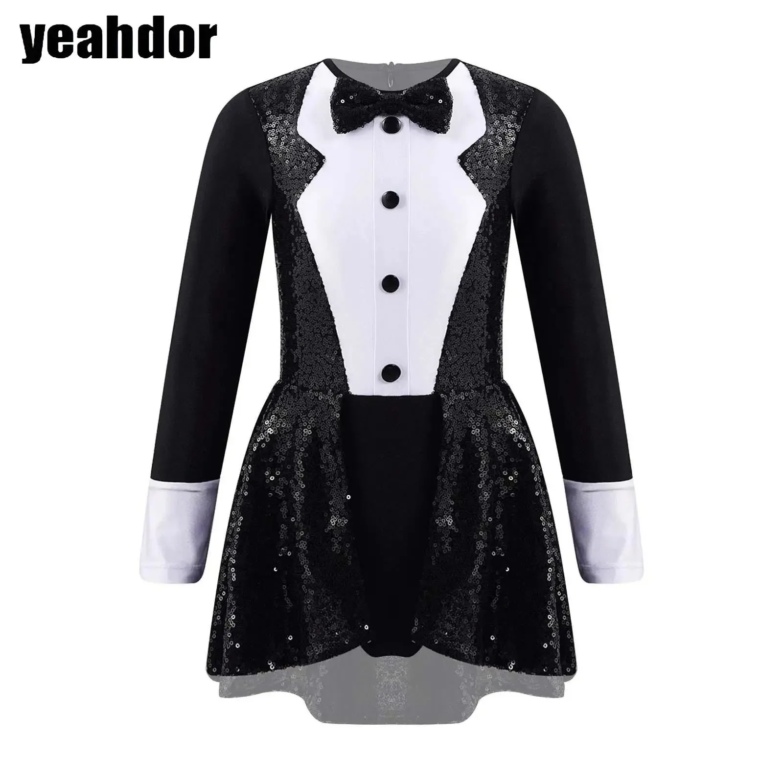 Girls Magician Cosplay Costume Set Jazz Dance Leotard Long Sleeves Bow Tie Tuxedo Sequin Bodysuit Halloween Party Show Dress Up
Girls Magician Cosplay Costume Set Jazz Dance Leotard Long Sleeves Bow Tie Tuxedo Sequin Bodysuit Halloween Party Show Dress Up