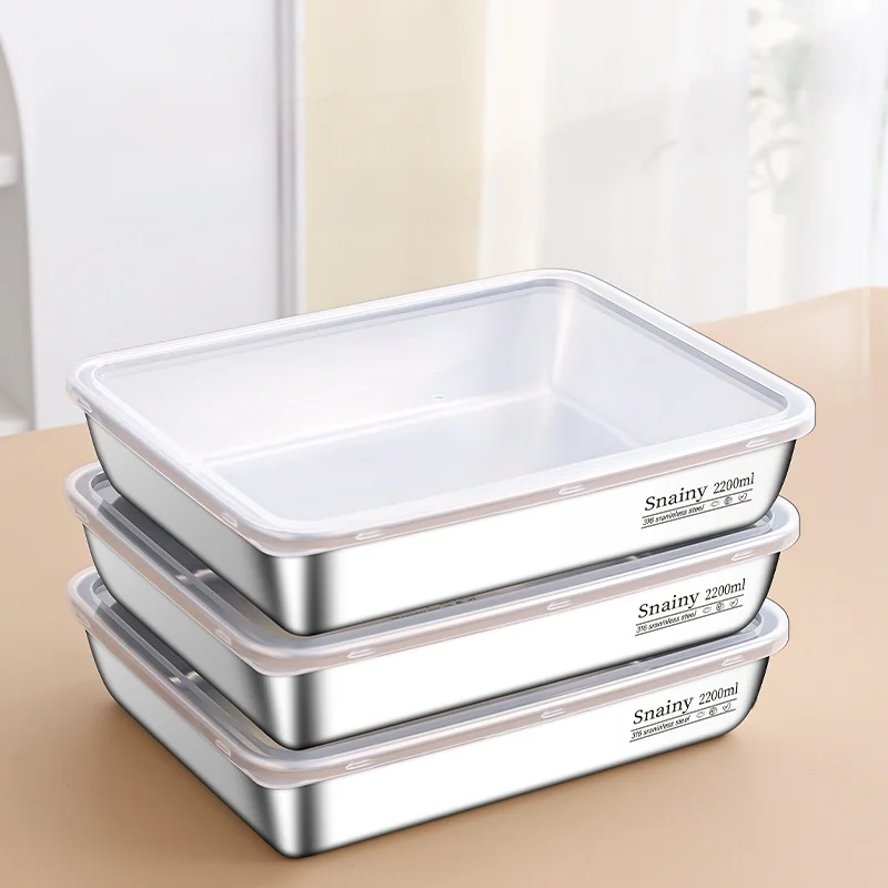 Food Grade 316 Stainless Steel Rectangular Thickened Storage Box with Lid Rectangular Tray Children's Antimicrobial Dinnerware
Food Grade 316 Stainless Steel Rectangular Thickened Storage Box with Lid Rectangular Tray Children's Antimicrobial Dinnerware