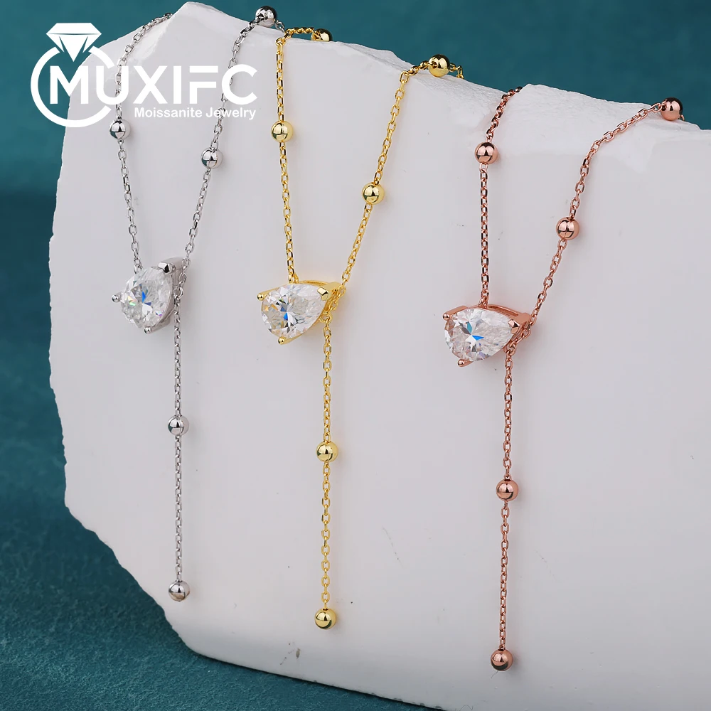 Certified 1-3CT Waterdrop Moissanite Pendant Necklace Women's Pendant S925 Silver Y-Style Pear Cut Solitaire Diamond Neckchain
Certified 1-3CT Waterdrop Moissanite Pendant Necklace Women's Pendant S925 Silver Y-Style Pear Cut Solitaire Diamond Neckchain