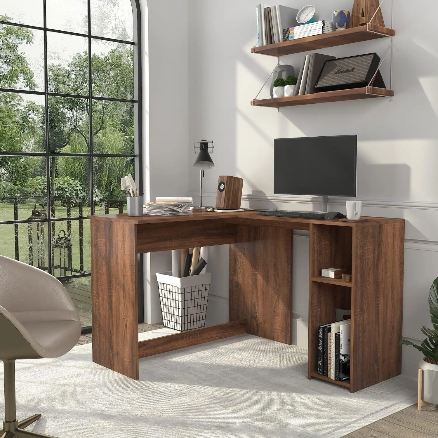 47.2-Inch L-Shaped Computer Desk Home Office Study Writing Corner Gaming Table Retro Design Work Station Space-Saving
47.2-Inch L-Shaped Computer Desk Home Office Study Writing Corner Gaming Table Retro Design Work Station Space-Saving