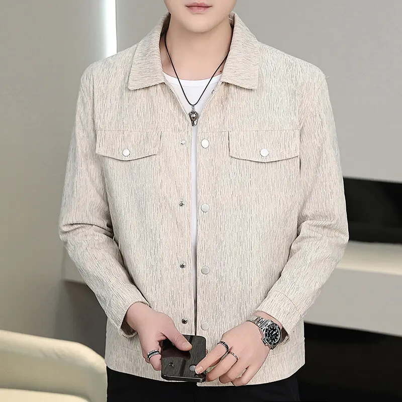 Spring Autumn Trendy Lapel Jacket for Men Slim Fit Man Coat ops Long Sleeve All-match Jackets
Spring Autumn Trendy Lapel Jacket for Men Slim Fit Man Coat ops Long Sleeve All-match Jackets