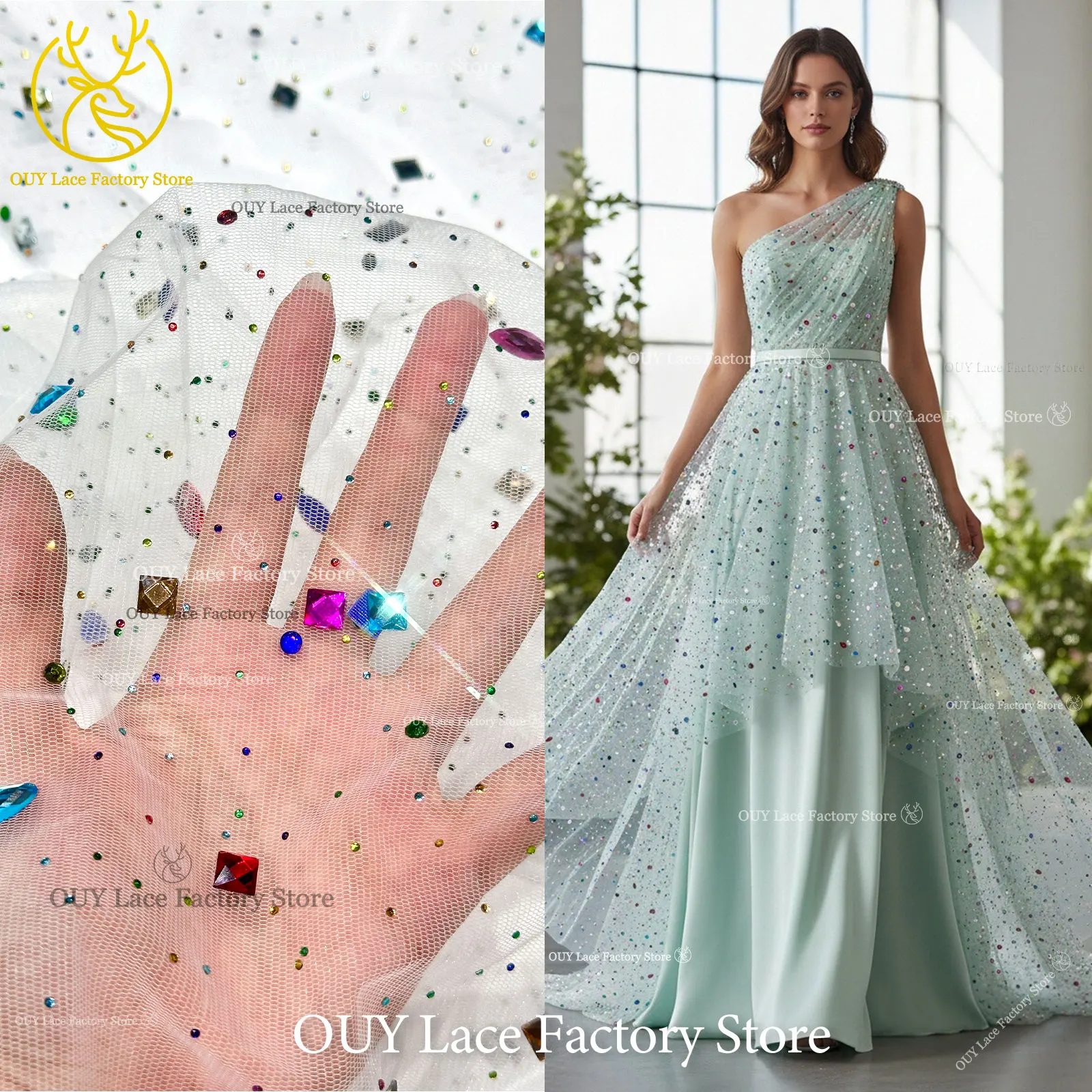Elegant Nigerian Rhinestone Stone Tulle Lace Fabric 2026 French Colorful Stone Mesh African Lace Fabric Wedding Dress Lace
Elegant Nigerian Rhinestone Stone Tulle Lace Fabric 2026 French Colorful Stone Mesh African Lace Fabric Wedding Dress Lace