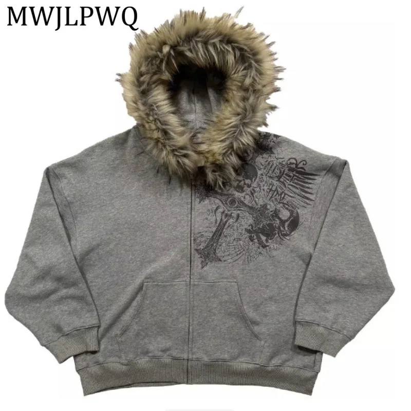 MWJLPWQ Printed Zipper Cardigan Skull Print Plush Hat Hoodie Jacket Men's High Street Autumn Winter Casual Tops 16650
MWJLPWQ Printed Zipper Cardigan Skull Print Plush Hat Hoodie Jacket Men's High Street Autumn Winter Casual Tops 16650