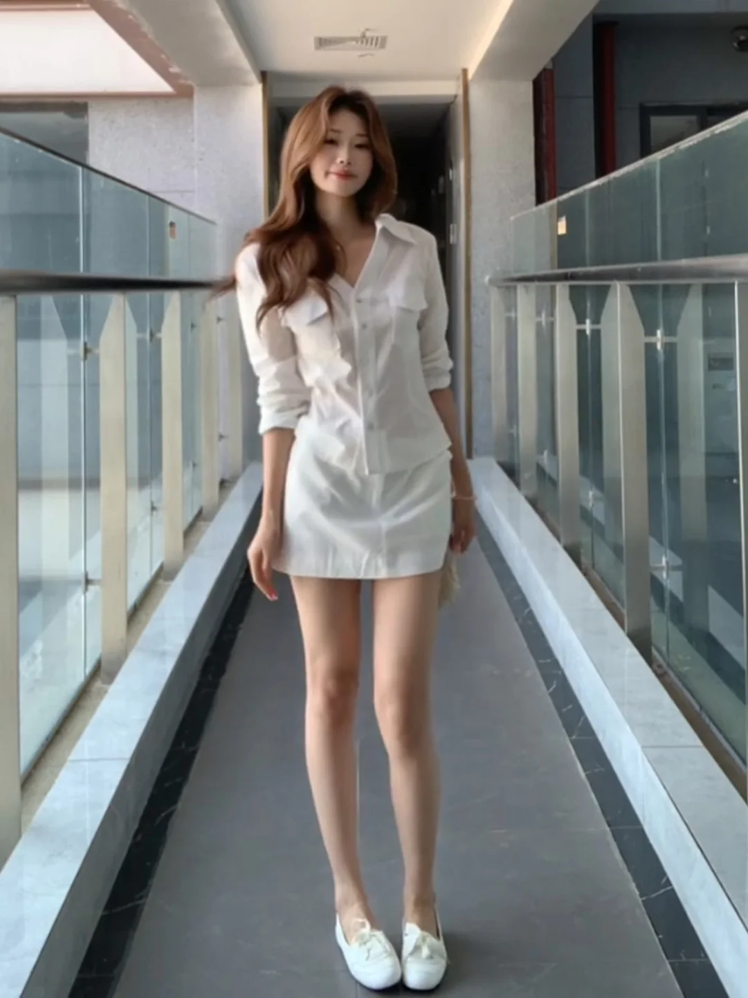 Elegant Simple White Neck Long Sleeve Shirt High Waist A-Line Short Skirt Fashion Set Women's Business Casual Summer Outfit
Elegant Simple White Neck Long Sleeve Shirt High Waist A-Line Short Skirt Fashion Set Women's Business Casual Summer Outfit