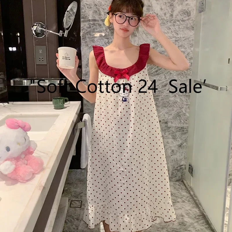 Новые летние женские пижамы Hello Kitty в горошек, пижамы, жилет на подтяжках, мультяшные модели, с фиксированными накладками на грудь, домашняя одежда Sanrio
Новые летние женские пижамы Hello Kitty в горошек, пижамы, жилет на подтяжках, мультяшные модели, с фиксированными накладками на грудь, домашняя одежда Sanrio