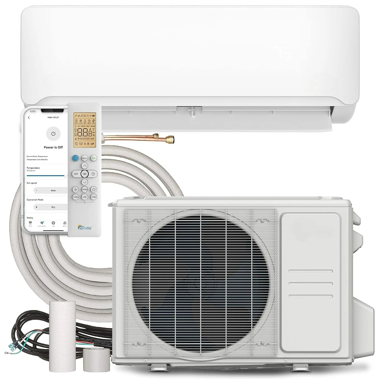 Series Mini Split Air Conditioner Heat Pump, 12000 BTU 110/120V, Inverter, Works with Alexa, SEER2 20.8, 1 Ton,, Custom
Series Mini Split Air Conditioner Heat Pump, 12000 BTU 110/120V, Inverter, Works with Alexa, SEER2 20.8, 1 Ton,, Custom