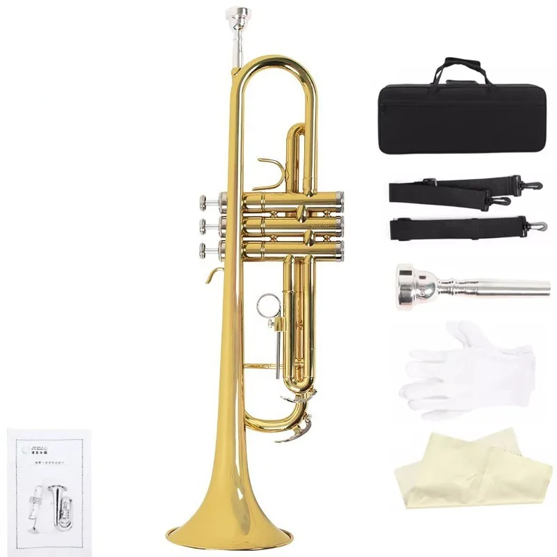 Brass Trumpet B Flat 7C Mouthpiece Professional Trumpet Bb Beginner Adults Exquisite Musical Instrument with Gloves Child Gift
Brass Trumpet B Flat 7C Mouthpiece Professional Trumpet Bb Beginner Adults Exquisite Musical Instrument with Gloves Child Gift