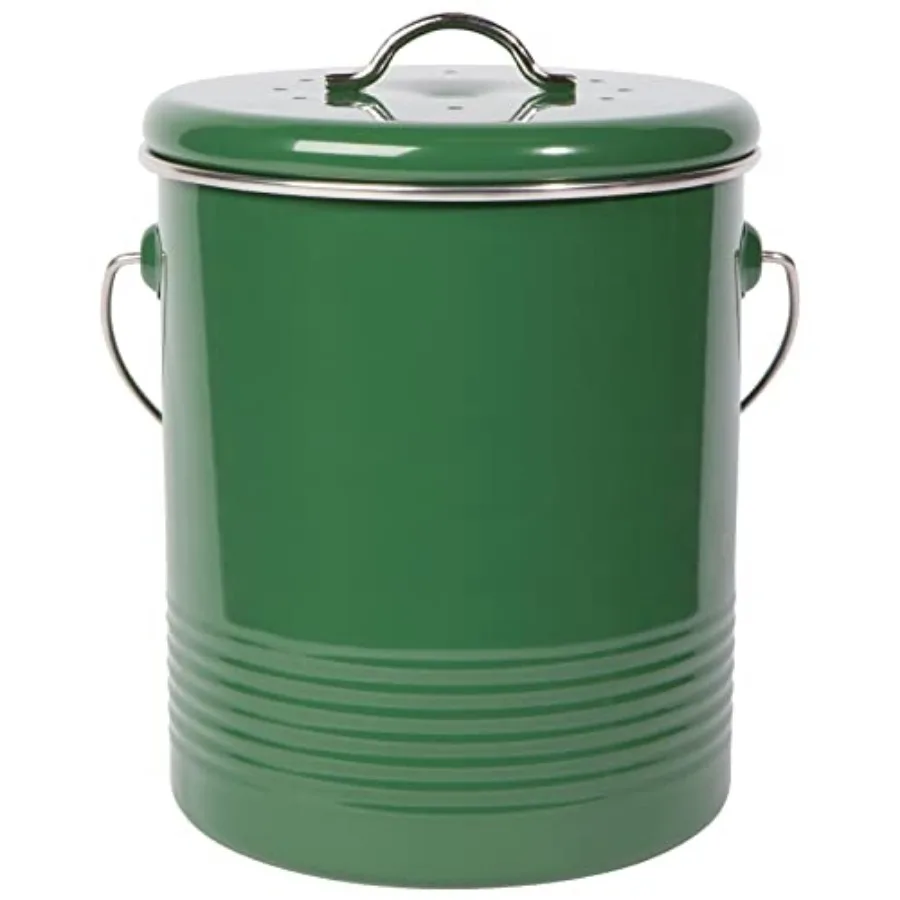 Compost Bin Powder Coated Steel with Filter 8.5 Inch high 1.25 Gallon
Compost Bin Powder Coated Steel with Filter 8.5 Inch high 1.25 Gallon