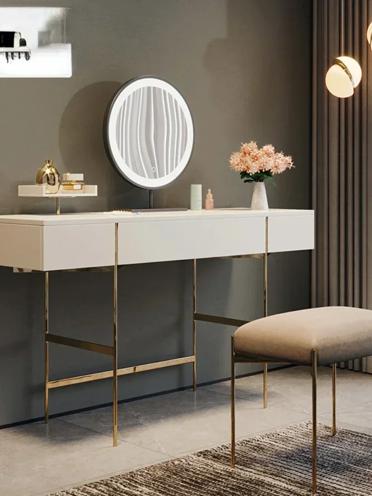 White Paint Dressing Table Makeup Table with LED Light Mirror
White Paint Dressing Table Makeup Table with LED Light Mirror