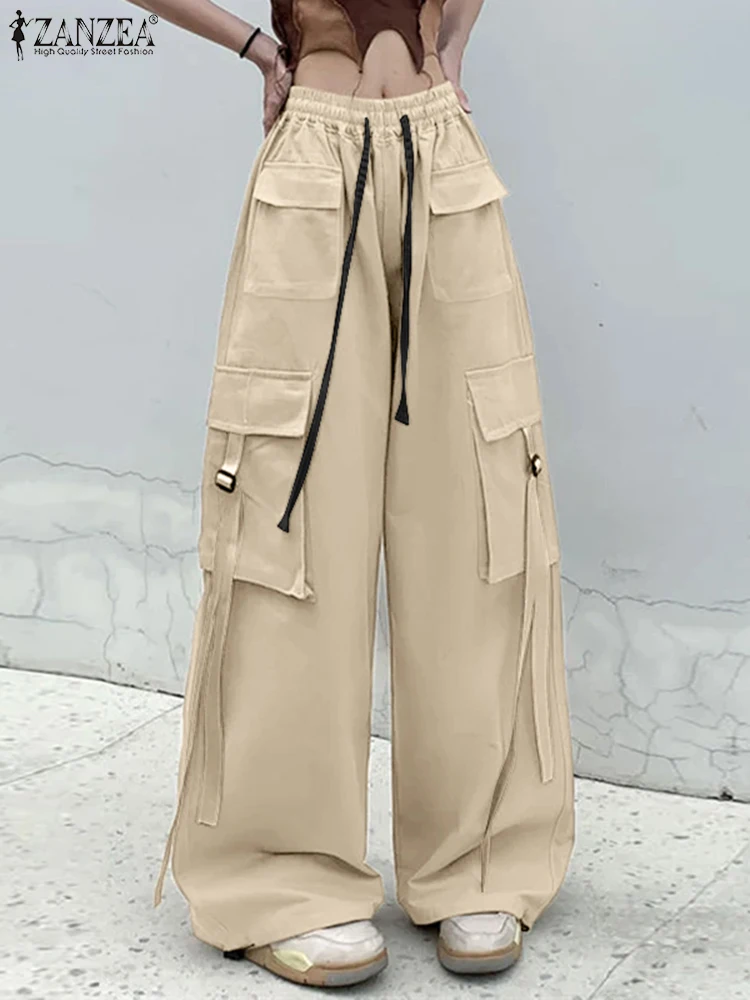ZANZEA 2025 Summer Korean Street Bottoms Women Cargo Pants Fashion Multi Pocket Long Trouser Holiday Drawstring Loose Pantalons
ZANZEA 2025 Summer Korean Street Bottoms Women Cargo Pants Fashion Multi Pocket Long Trouser Holiday Drawstring Loose Pantalons