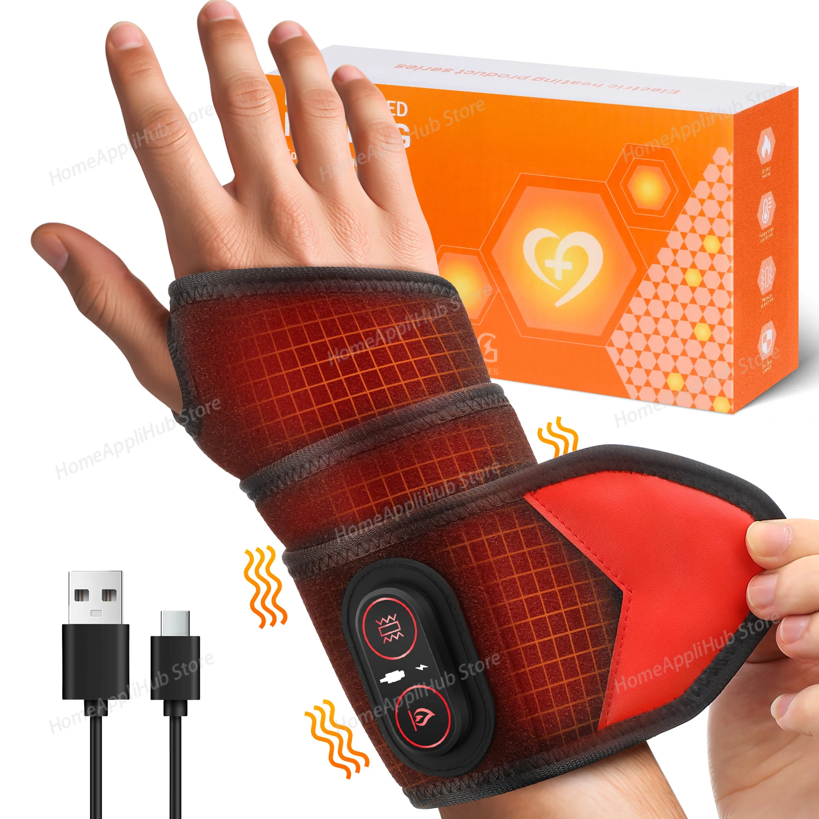 Electric Heating Wrist Guard 660&850nm Red Light Hot Compress Wristband 3 Levels Vibration Massage Wrist Brace Hand Protector
Electric Heating Wrist Guard 660&850nm Red Light Hot Compress Wristband 3 Levels Vibration Massage Wrist Brace Hand Protector
