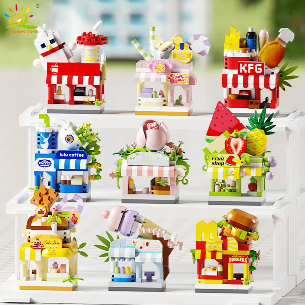 HUIQIBAO MOC Street Shop model Micro Building Block Burger Fried Flower Model Mini Brick Toy for Children Desk Decoration
HUIQIBAO MOC Street Shop model Micro Building Block Burger Fried Flower Model Mini Brick Toy for Children Desk Decoration