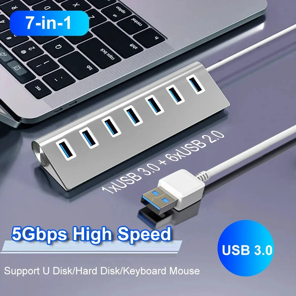 7-in-1 USB 3.0 HUB Aluminum Alloy 5Gbps High Speed Docking Station Splitter For MacBook Computer Accessories
7-in-1 USB 3.0 HUB Aluminum Alloy 5Gbps High Speed Docking Station Splitter For MacBook Computer Accessories