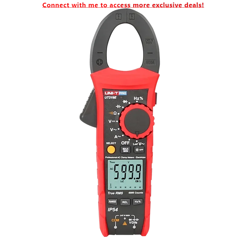 UNI-T UT219E True RMS 600A 1000V Clamp Meters AC DC Current Voltage Resistance Capacitance Frequency Meters UT219M UT219DS
UNI-T UT219E True RMS 600A 1000V Clamp Meters AC DC Current Voltage Resistance Capacitance Frequency Meters UT219M UT219DS