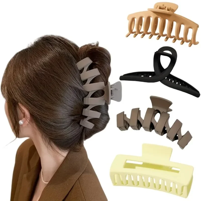 4-Piece Set of Women's Hair Claw Clips - Rectangular, Stylish and Colorful Styling Hair Claw Clips - For Thick Hair
4-Piece Set of Women's Hair Claw Clips - Rectangular, Stylish and Colorful Styling Hair Claw Clips - For Thick Hair