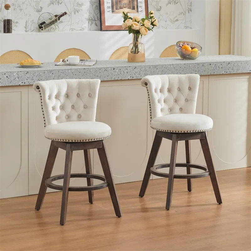 Set of 2 Velvet Swivel Kitchen Bar Stools with Back 26" Counter Height Chairs
Set of 2 Velvet Swivel Kitchen Bar Stools with Back 26" Counter Height Chairs