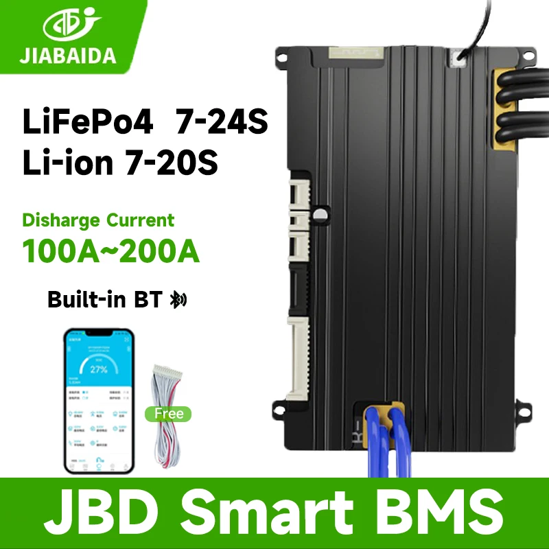 JBD BMS Smart BT LiFePo4 Li-ion 7S 8S 10S 12S 13S 14S 16S 17S 20S 21S 24S 24V 36V 48V с Bluetooth-балансировкой JIABAIDA BMS
JBD BMS Smart BT LiFePo4 Li-ion 7S 8S 10S 12S 13S 14S 16S 17S 20S 21S 24S 24V 36V 48V с Bluetooth-балансировкой JIABAIDA BMS
