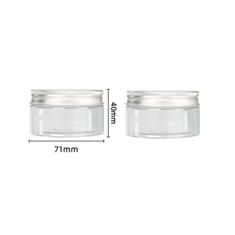50Pcs Clear Plastic Cream Jars 50g 60g 80g 100g Cosmetic Containers Silver Aluminum Lid Pots Wide Mouth Refillable Bottles
50Pcs Clear Plastic Cream Jars 50g 60g 80g 100g Cosmetic Containers Silver Aluminum Lid Pots Wide Mouth Refillable Bottles