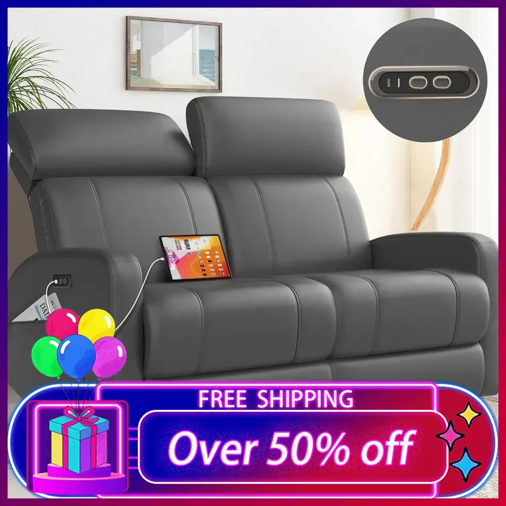 Power Loveseat Recliner Sofa, Power Reclining Loveseat with Headrest, Electric Faux Leather Recliner Sofa with Charging Ports
Power Loveseat Recliner Sofa, Power Reclining Loveseat with Headrest, Electric Faux Leather Recliner Sofa with Charging Ports