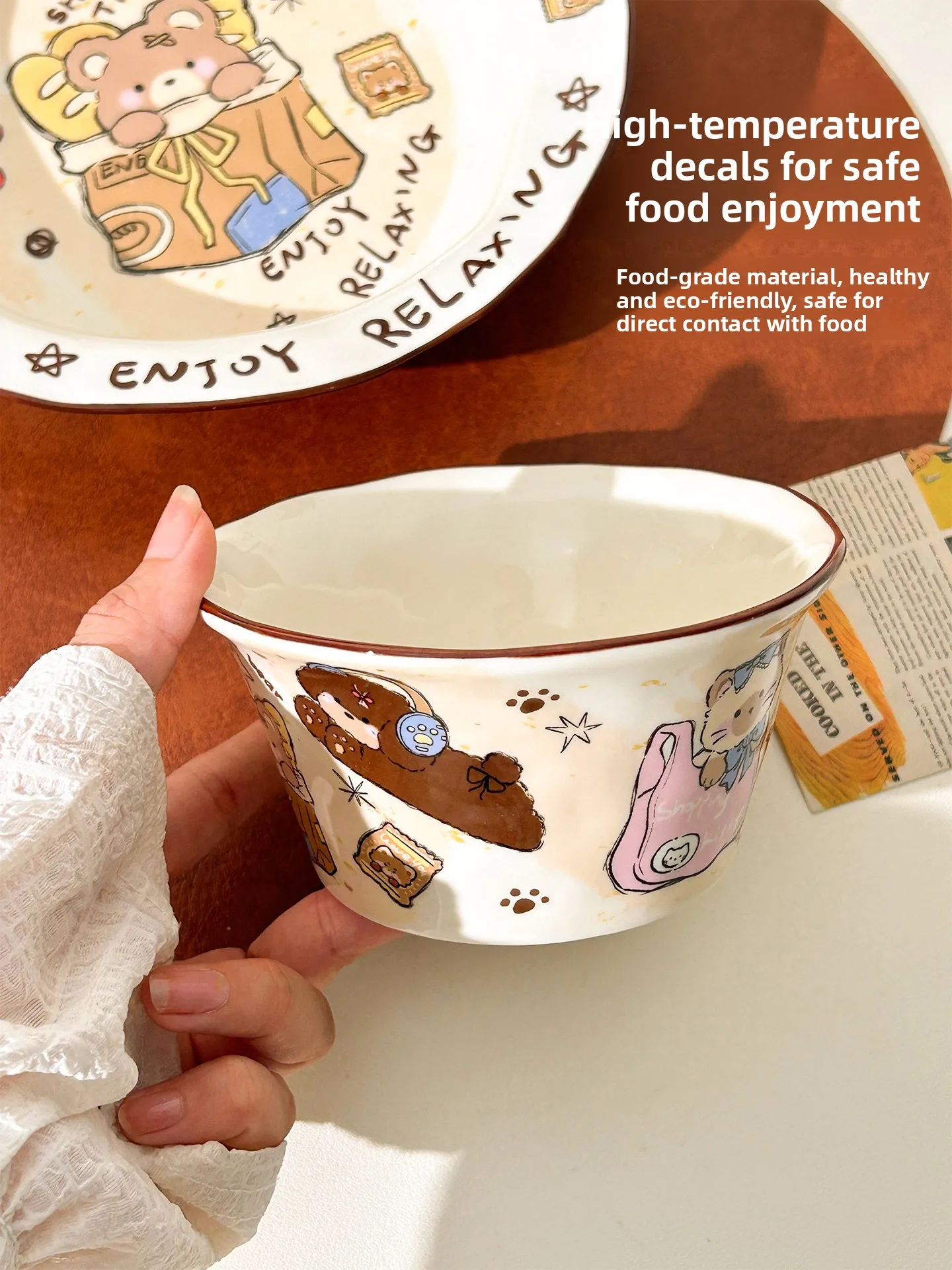 Cute High Aesthetic Cerc Rice Bowl Cartoon Dinnerware Di Home Beautiful Small Bowl Plate Heat Resistant Diwaer Se
Cute High Aesthetic Cerc Rice Bowl Cartoon Dinnerware Di Home Beautiful Small Bowl Plate Heat Resistant Diwaer Se