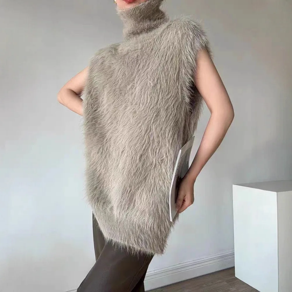 Casual Solid Faux Fur Vest Women Fashion Leisure Sleeveless High Collar Loose Waistcoat Lady Daily New Chic Highstreet Vests
Casual Solid Faux Fur Vest Women Fashion Leisure Sleeveless High Collar Loose Waistcoat Lady Daily New Chic Highstreet Vests