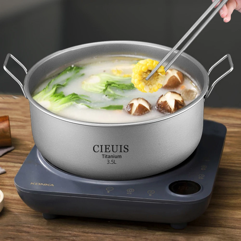 Camp Pure Titanium Pot Soup Pot, Portable Outdoor Picnic Cooking Utensil, Folding Double Handle, with Lid,A1036
Camp Pure Titanium Pot Soup Pot, Portable Outdoor Picnic Cooking Utensil, Folding Double Handle, with Lid,A1036