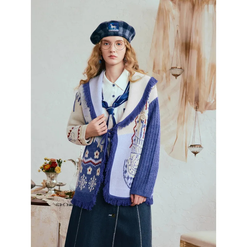 Van Gogh Literary Stardust Tassel Lapel Floral Sweater Cardigan
Van Gogh Literary Stardust Tassel Lapel Floral Sweater Cardigan