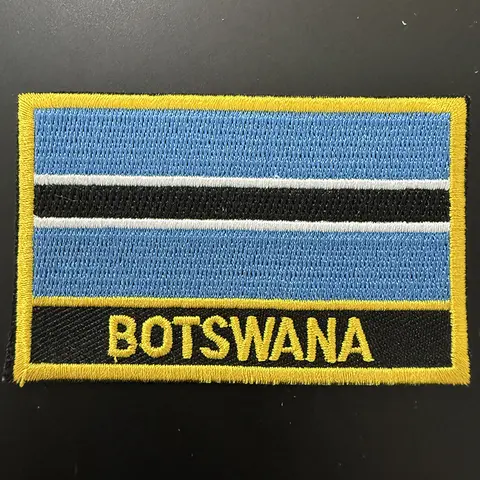 Botswana Flag Embroidery Patches Iron on Saw on Transfer patches Sewing Applications for Clothes in Home&Garden