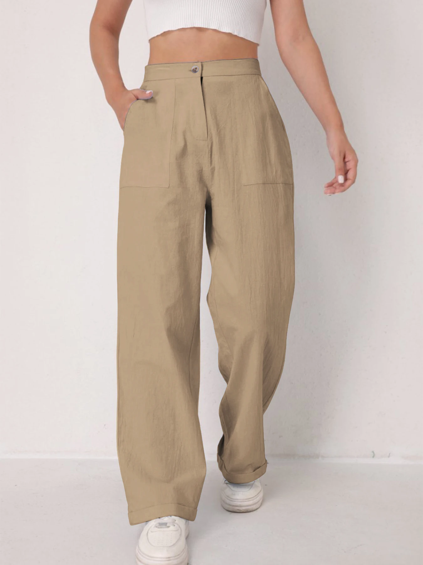 Elegant Solid Color Linen Wide Leg Pants for Women High Waist Drapey Casual Summer Loose Slimming Long Trousers Spring Autumn
Elegant Solid Color Linen Wide Leg Pants for Women High Waist Drapey Casual Summer Loose Slimming Long Trousers Spring Autumn
