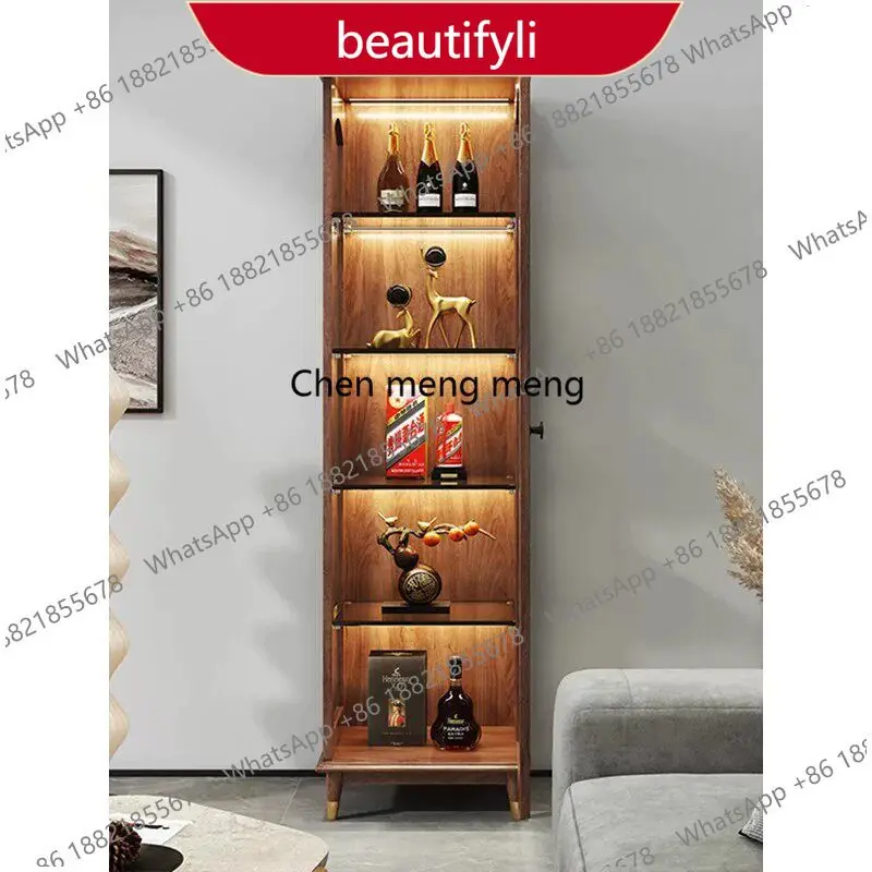 A38 North American black walnut retro wine cabinet living room log bookcase glass, display cabinet
A38 North American black walnut retro wine cabinet living room log bookcase glass, display cabinet
