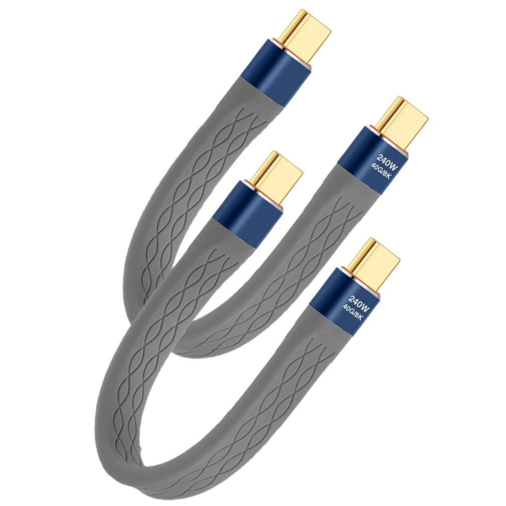 240W Charging USB C to C Flexible Short Cable 8K Display USB4 40Gbps Data Transfer for Laptop External SSD EGPU Docking Mobile
240W Charging USB C to C Flexible Short Cable 8K Display USB4 40Gbps Data Transfer for Laptop External SSD EGPU Docking Mobile