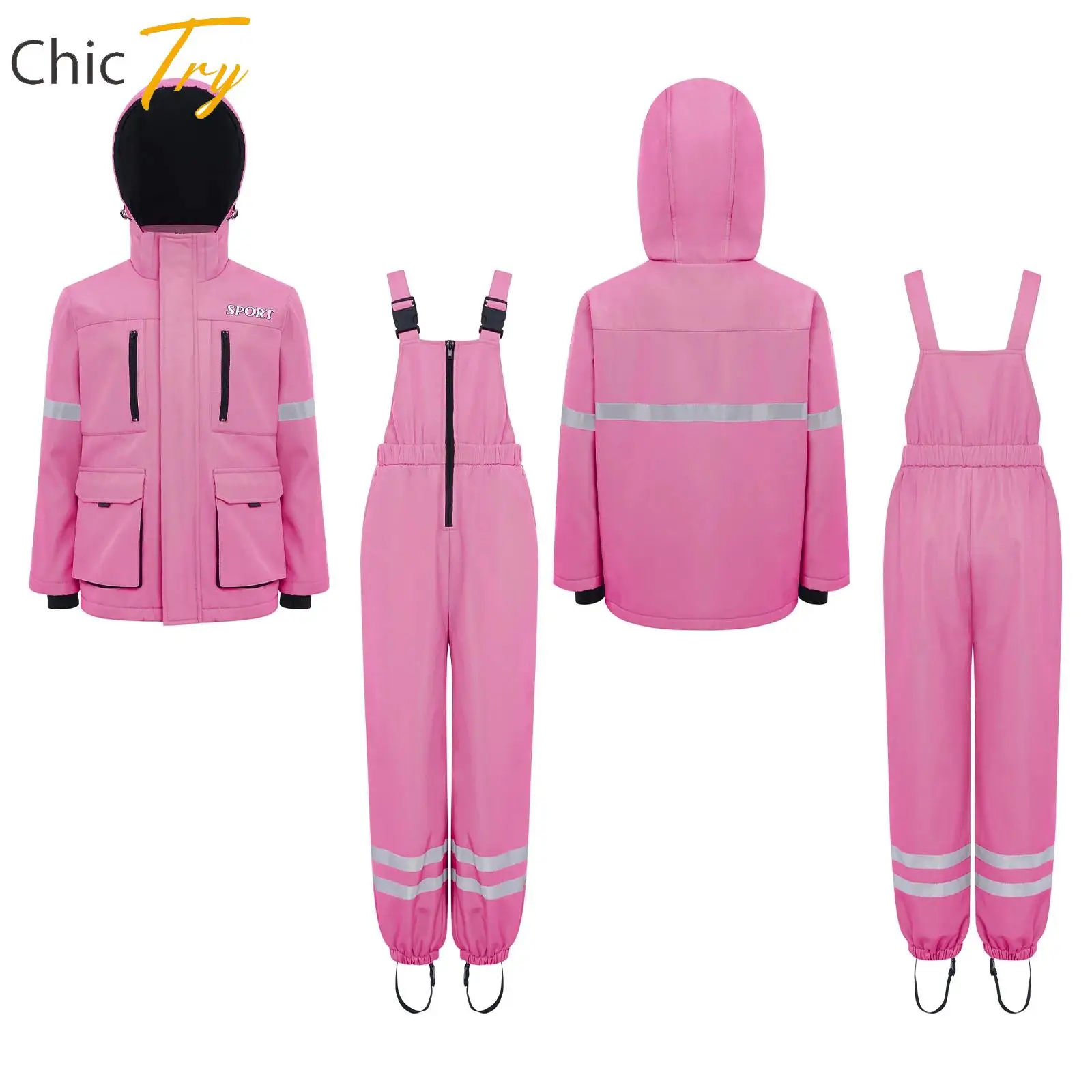2Pcs Kids Girls Sports Suit Water Resistant Snowsuit Skiwear Long Sleeve Zipper Hooded Jacket+Overalls Set for Outdoor Fitness
2Pcs Kids Girls Sports Suit Water Resistant Snowsuit Skiwear Long Sleeve Zipper Hooded Jacket+Overalls Set for Outdoor Fitness