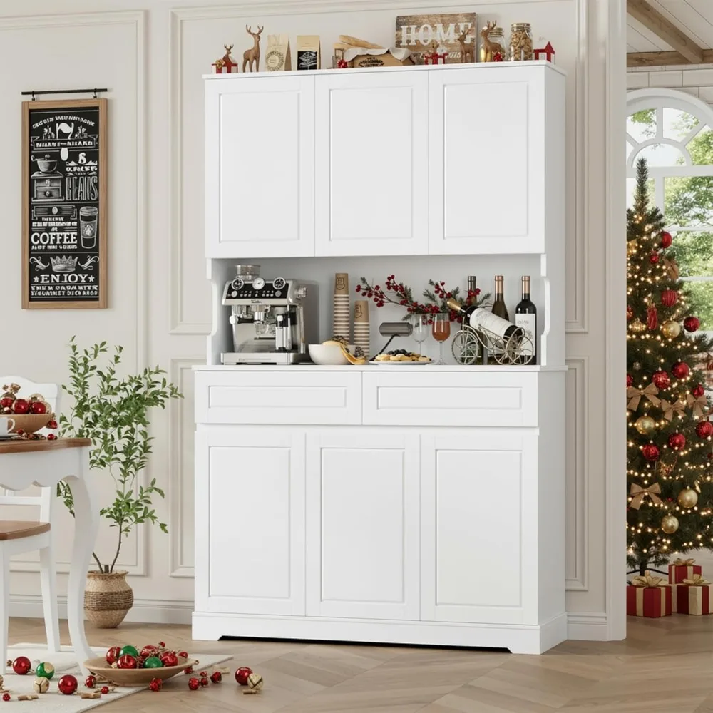 74 Pantry Cabinet, Tall Kitchen Pantry Cabinet with 6 Doors and 2 Drawers, Kitchen Hutch with Wide Countertop, Modern
74 Pantry Cabinet, Tall Kitchen Pantry Cabinet with 6 Doors and 2 Drawers, Kitchen Hutch with Wide Countertop, Modern