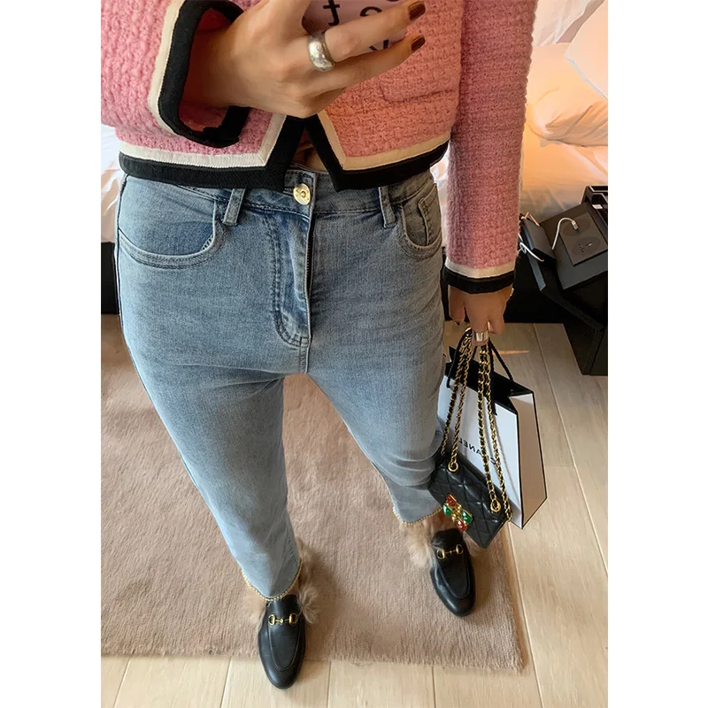 Design Sensation Women's Slim Jeans High Waist Zipper Closure Light Color Washed Process Spring Autumn New Style Nine Points
Design Sensation Women's Slim Jeans High Waist Zipper Closure Light Color Washed Process Spring Autumn New Style Nine Points