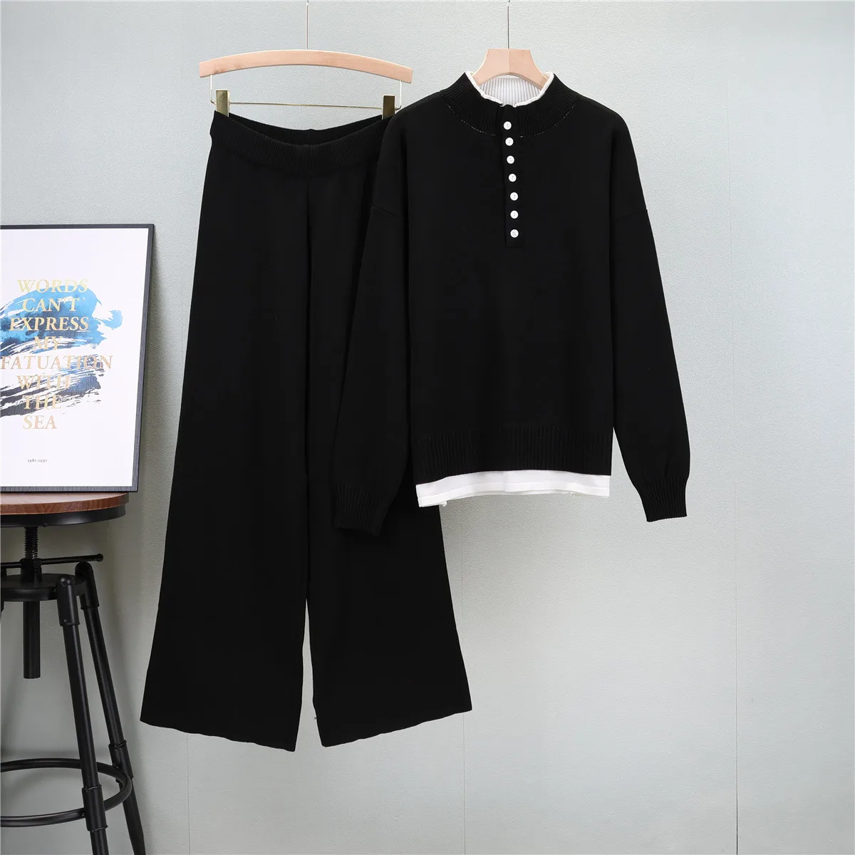 2 Piece Sets Women Regular Sleeve Casual T Shrit Top Knitted Vest Wide-leg Pants Ice Summer New Solid Color Casual Outfit Wh10
2 Piece Sets Women Regular Sleeve Casual T Shrit Top Knitted Vest Wide-leg Pants Ice Summer New Solid Color Casual Outfit Wh10