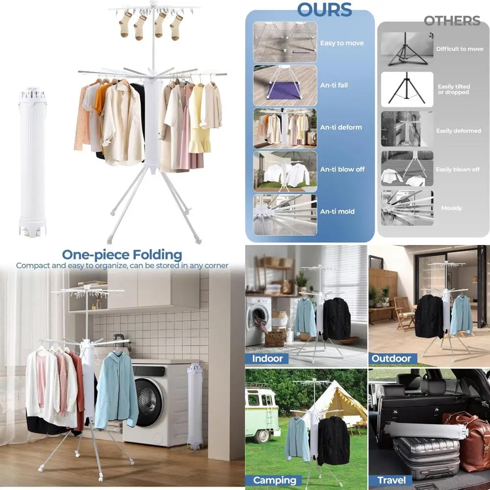 Портативная складная сушилка для одежды на 4 ножках с колесами и алюминиевыми стержнями, складная конструкция осьминога на 360 градусов ° Вращение и Е
Портативная складная сушилка для одежды на 4 ножках с колесами и алюминиевыми стержнями, складная конструкция осьминога на 360 градусов ° Вращение и Е