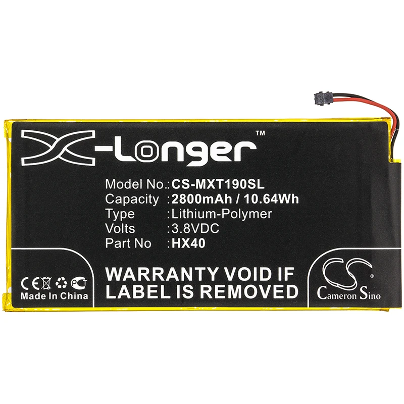 CS Replacement Battery for Motorola Moto X4,Moto X4 LTE-A LATAM,XT1900-4,XT1900-1,Moto X4 Dual SIM, PN:HX40 2800mAh / 10.64Wh
CS Replacement Battery for Motorola Moto X4,Moto X4 LTE-A LATAM,XT1900-4,XT1900-1,Moto X4 Dual SIM, PN:HX40 2800mAh / 10.64Wh
