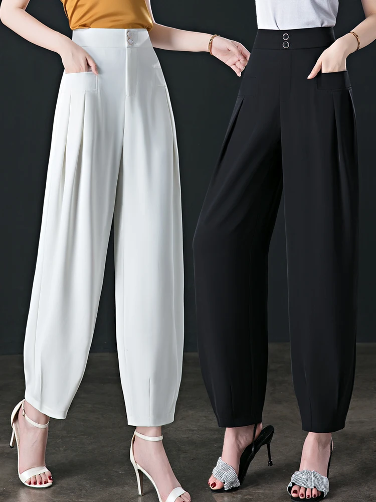 White Harlan Summer Thin Ice Silk Lantern Pants Casual Mom Jeans High Waist Comfortable Loose Fit Polyester Blend Summer Trou...
White Harlan Summer Thin Ice Silk Lantern Pants Casual Mom Jeans High Waist Comfortable Loose Fit Polyester Blend Summer Trou...