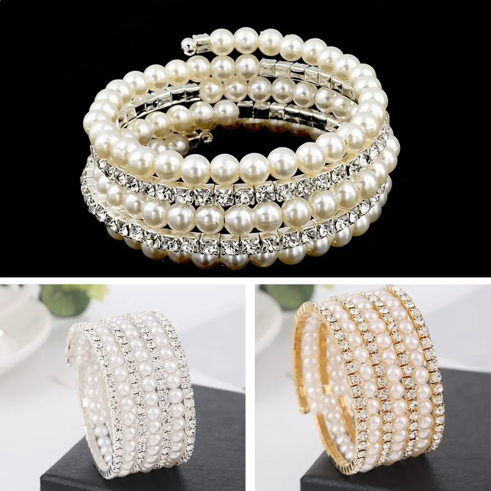 Fahsion Crystal Imitation Pearl Bracelets For Women Multi Layer Wide Bracelets Crystal Rhinestones Bracelet Wedding Jewelry Gift
Fahsion Crystal Imitation Pearl Bracelets For Women Multi Layer Wide Bracelets Crystal Rhinestones Bracelet Wedding Jewelry Gift